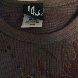 LA ink mens brown thermal tiger print long sleeve